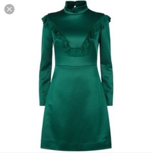 Sandro green ruffle dress size 3